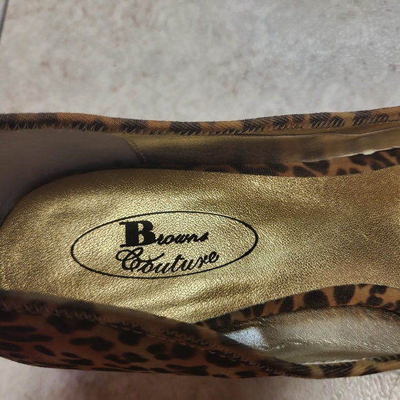 Browns Couture Cheetah / Leopard Print Short Heel Shiny Soul Glossy Heel - Picture 5 of 5